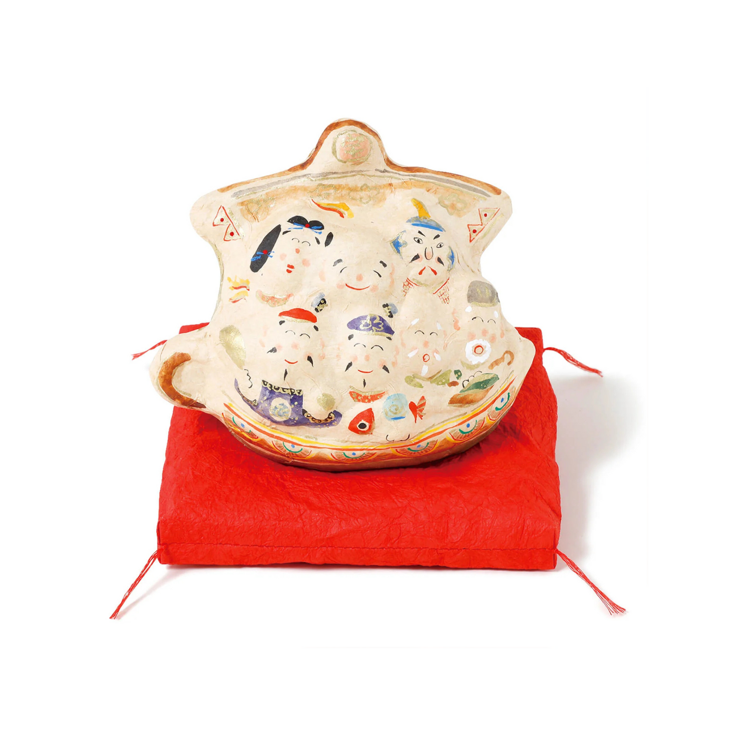 張り子 【宝船】 七福神 座布団付